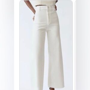 Zara Women's marine white wide leg Jeans 6 excellent barely worn